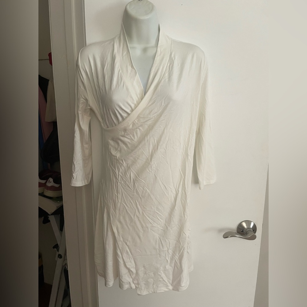 Marcella white wrap mini dress small